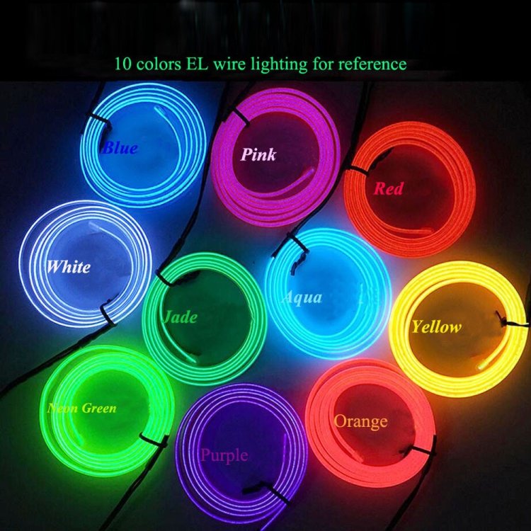 Flexible LED Light EL Wire String Strip Rope Glow Decor Neon Lamp USB Controlle 3M Energy saving Mask glasses glow line F277, TBD0156472001A, TBD0156472001B, TBD0156472001C, TBD0156472001D, TBD0156472001E, TBD0156472001F, TBD0156472001G, TBD0156472001... - Image 12