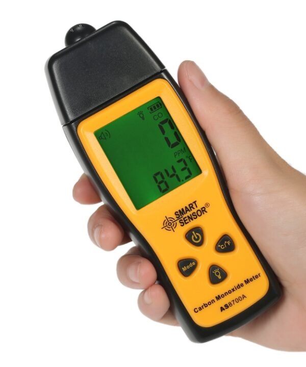Smart Sensor AS8700A Handheld Carbon Monoxide Meter High Precision Digital CO Leak Detector Analyzer,  Sound  Light Alarm, Range: 0-1000ppm