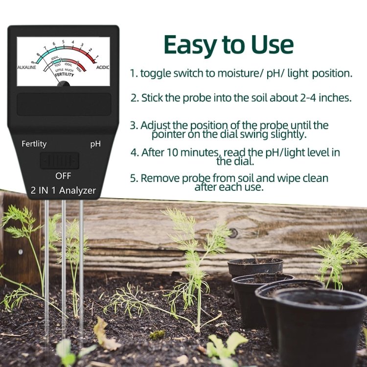 2 in 1 Soil PH Meter Fertility Tester Instrument Gardening Tools with 3 Probes - Image 4