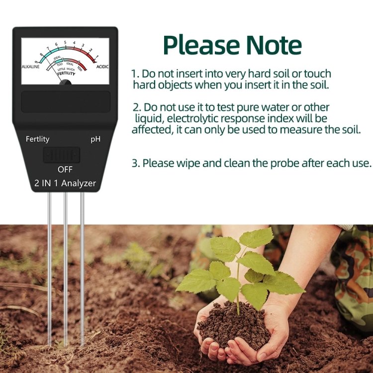 2 in 1 Soil PH Meter Fertility Tester Instrument Gardening Tools with 3 Probes - Image 5
