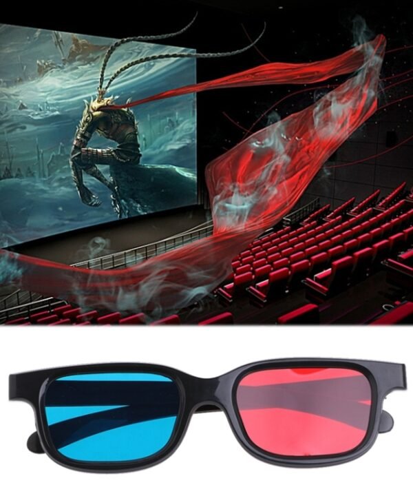 10pcs 3D Glasses Universal Black Frame Red Blue Cyan Anaglyph 3D Glasses 0.2mm For Movie Game DVD