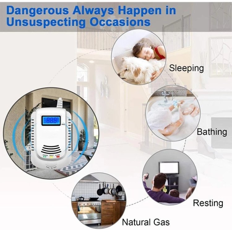 Coalgas Natural Gas Methane Propane Leak Detector Tester Measurer Home Security Tool, EU Plug - Image 5