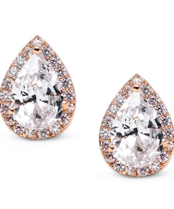 Heart Seed Drop Earrings Zircon Fashion Stud Earrings, black, Green, rose gold, gold, White