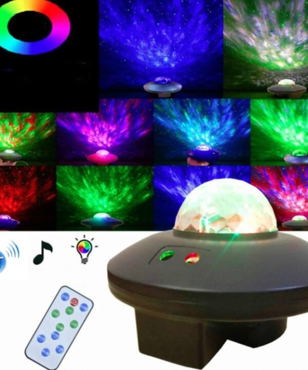 LED Water Wave Laser Starry Sky Projector Light USB Remote Control Bluetooth Voice Control Laser Light Rotating Magic Ball Light