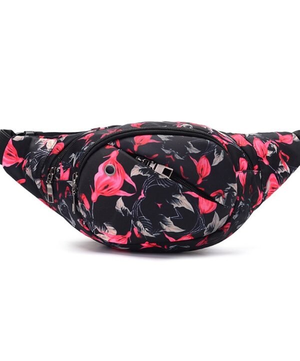 Color Printing Multi-function Casual Pockets Ladies Outdoor Purse Waist Bag