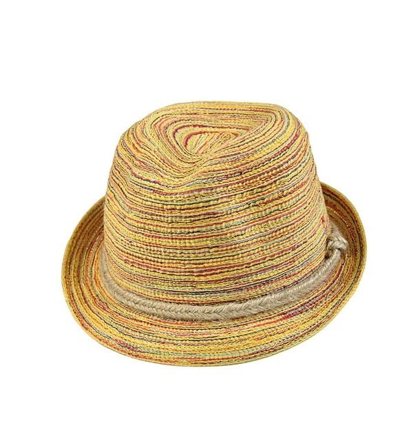 Colorful Striped Foldable Straw Hat Topee Bohemia Cap, Bohemia