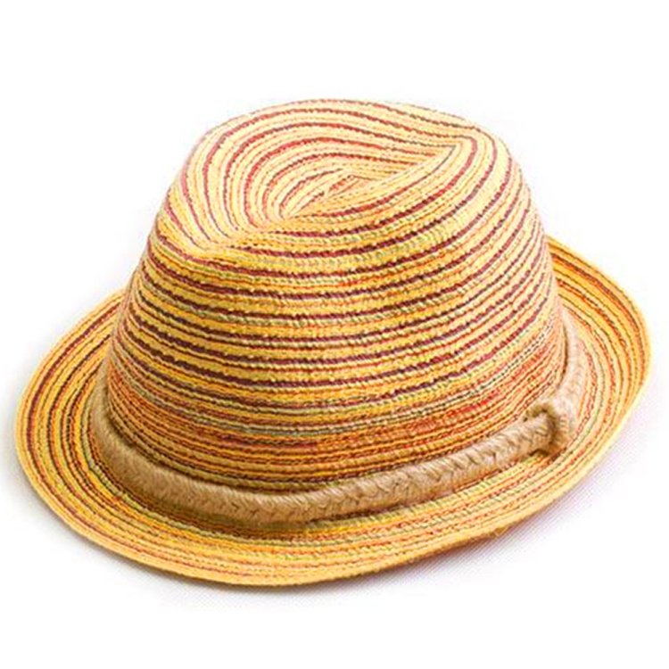 Colorful Striped Foldable Straw Hat Topee Bohemia Cap, Bohemia - Image 3