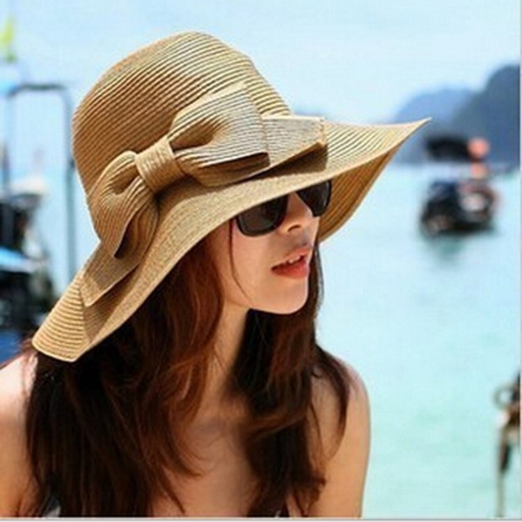 Girls Large Wide Brim Vintage Floppy Summer Beach Sports Cap Straw Hat Summer Travel Hat - Image 4