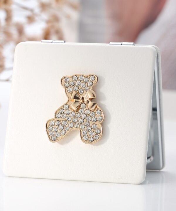 PU Leather Double-sided Folding Mirror Portable Mini Makeup Mirro