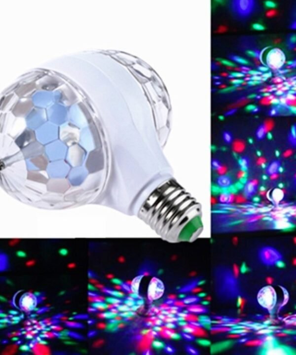 E27 6W LED Double Head Colorful Bulb Rotating Magic Ball Stage Light Laser Projection Lamp