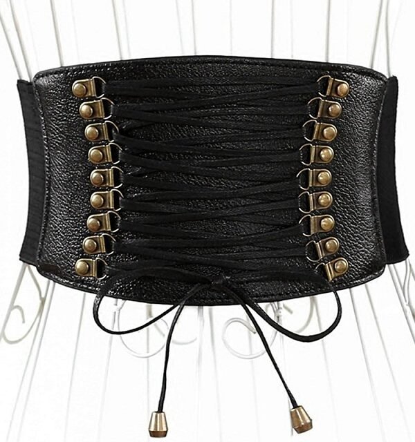 Female Elastic Tassel Wide Belt Decoration Dress Accessories Belt, Black, Brown, Blue, Red