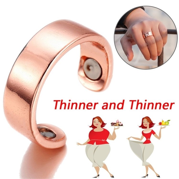 Personality Ring Magnetic Health Ring Creative Jewelry Open Ring, Glossy rose gold, Glossy black, Embossed rose gold - Image 2