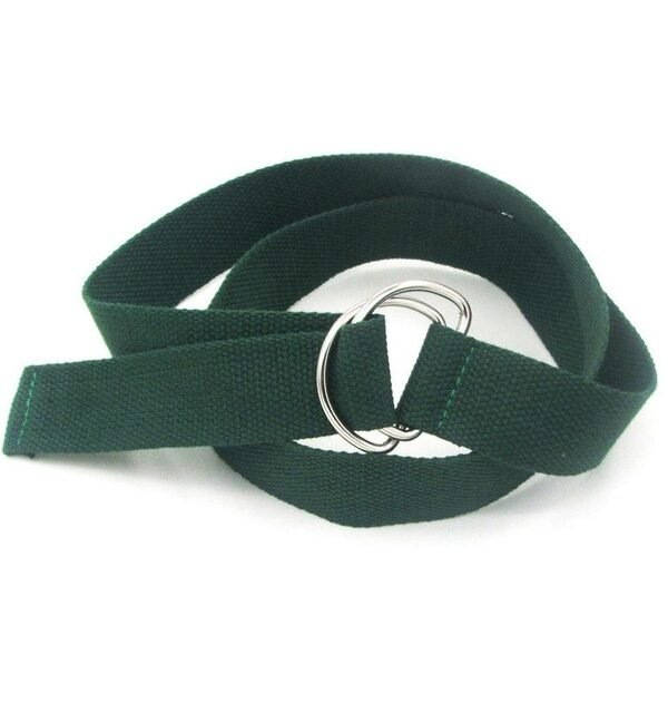 Unisex Canvas Waist Belts Double Rings Buckle Waistband Strap Belts Solid Casual Belt, 105 x 3.2cm