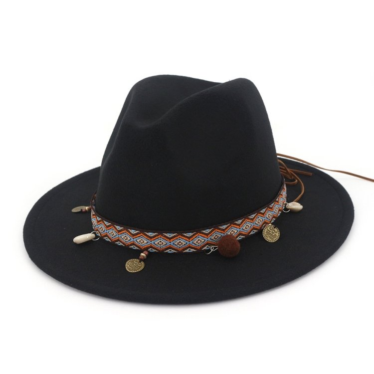 Women Jazz Caps Bohemia Style Woolen Hats for Spring Summer Beach - Image 2