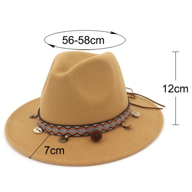 Women Jazz Caps Bohemia Style Woolen Hats for Spring Summer Beach - Image 4