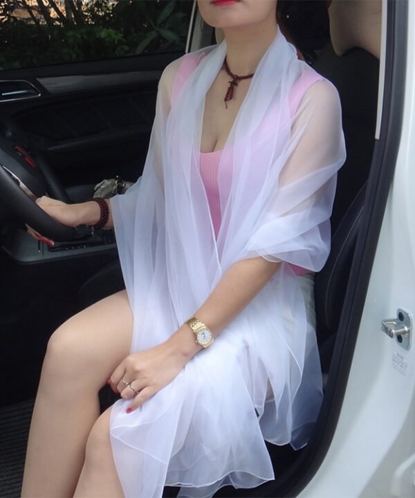 Summer Ultra-thin Chiffon Silk Scarf Air Conditioning Shawl Sunscreen Scarf, 190 x 120cm