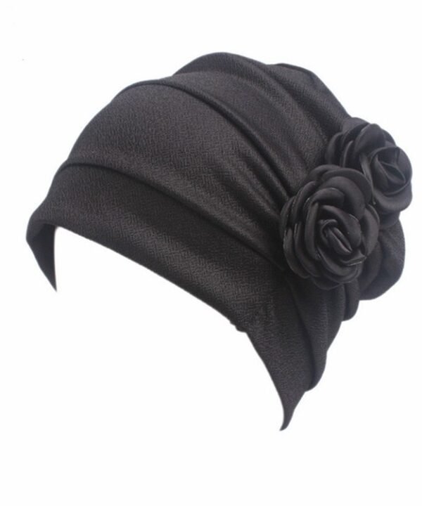 Flower Wrinkled Pull-over Confinement Chemotherapy Cap, One  Size
