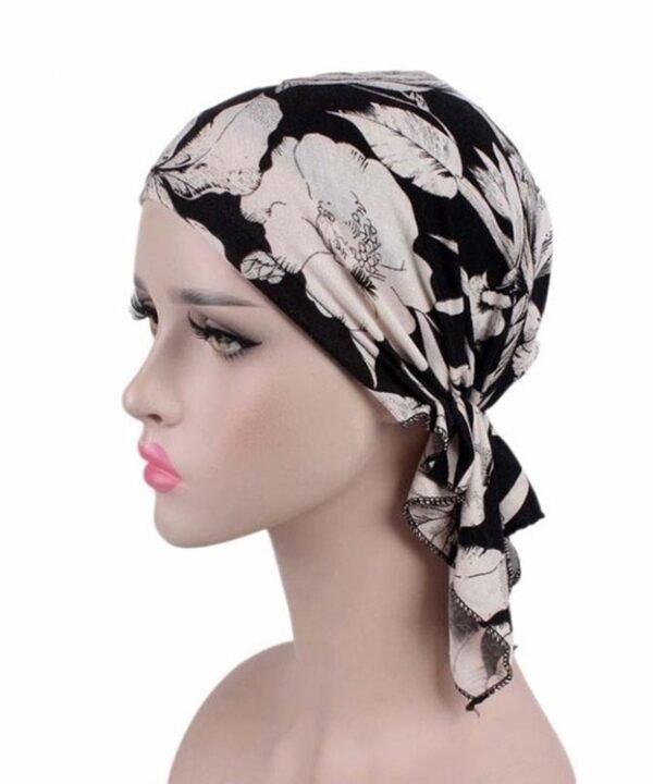 Stretch Cotton Printed Turban Cap Chemotherapy Cap Toe Cap, One Size