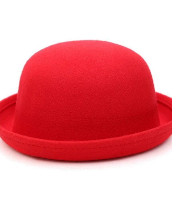 Autumn and Winter Women Simple British Style Felt Hat Rolled Brim Dome Wool Hat