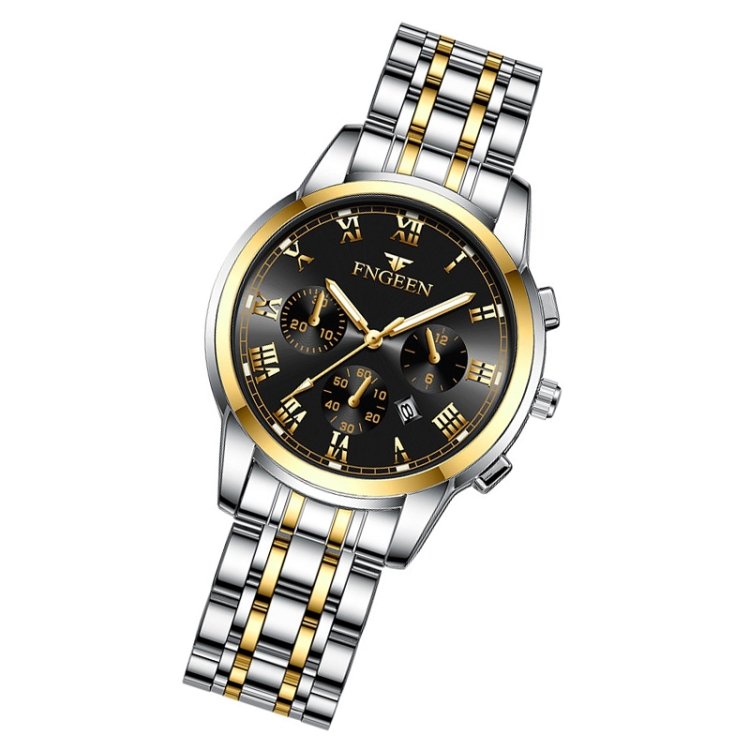 FNGEEN 4006 Ladies Quartz Watch Fashion Luminous Date Display Watch, Gold Blue Surface, Gold Black Surface, Gold Golden Surface, Gold White Surface, White Steel Blue Surface, White Steel Green Surface, White Steel Black Surface, White Steel White Surfa... - Image 2