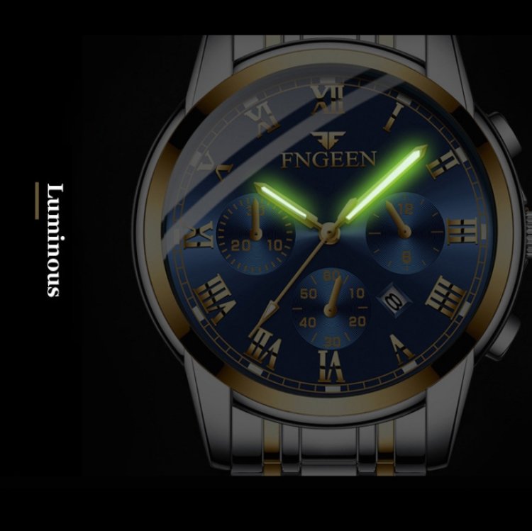 FNGEEN 4006 Ladies Quartz Watch Fashion Luminous Date Display Watch, Gold Blue Surface, Gold Black Surface, Gold Golden Surface, Gold White Surface, White Steel Blue Surface, White Steel Green Surface, White Steel Black Surface, White Steel White Surfa... - Image 4