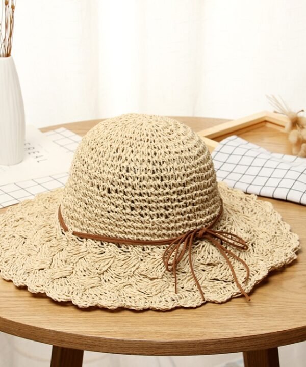 Literary Style Foldable Bow Straw Hat Sunhat