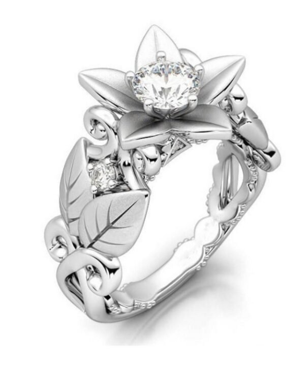 Fashion Rose with Diamond Women Wedding Ring, 6, 7, 8, 9, 10