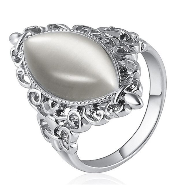 Women Vintage Ethnic Style Waterdrops Opal Oval Ring, 6, 7, 8, 9