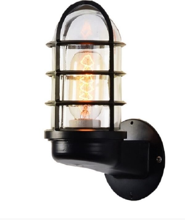 Retro Industrial Cage Wall Lamp Attic Interior Lighting Iron Copper Wall Lamp without Bulb, Black, Bronze