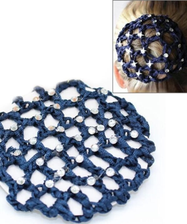 Beautiful Diamonds Bun Cover Snood Women Hair Net Ballet Dance Skating Headwear Accessories, Navy blue, Pink, Red, Green, Magenta