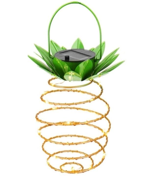 30 LEDs Outdoor Iron Pineapple String Solar Lantern Telescopic Chandelier Modern Porch Light