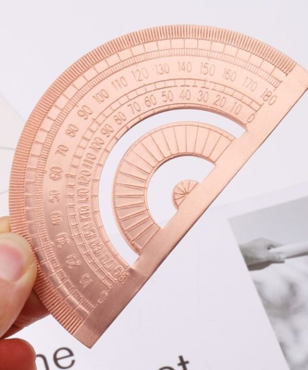 Protractor Ruler Drawing Measurement Math Tool Students Stationery Metal Angle Ruler