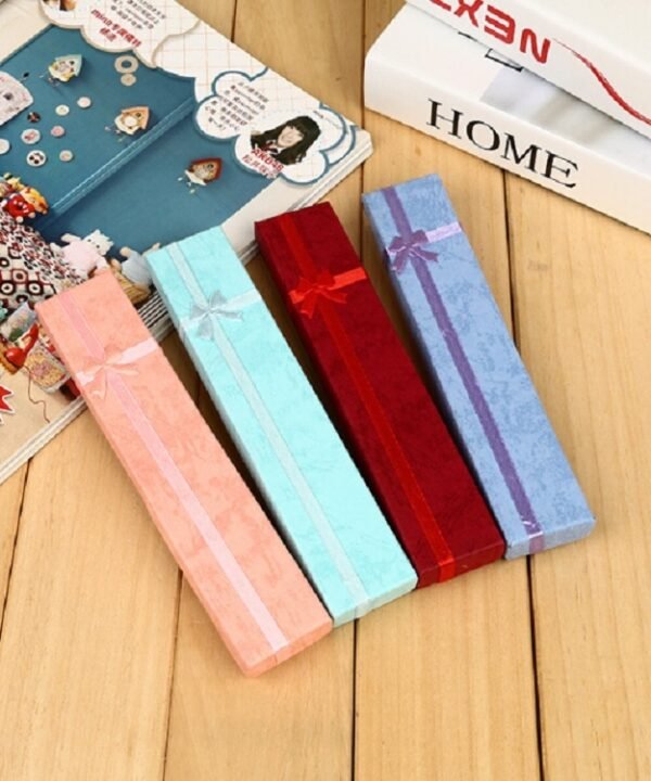 3 PCS Rectangular Rose Bow Gift Box Necklace Box Jewelry Box, Random Color Delivery