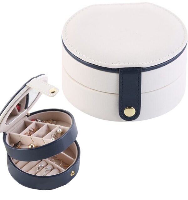 2 Tiers Jewelry Portable Box Makeup Earrings Case Storage Organizer Container