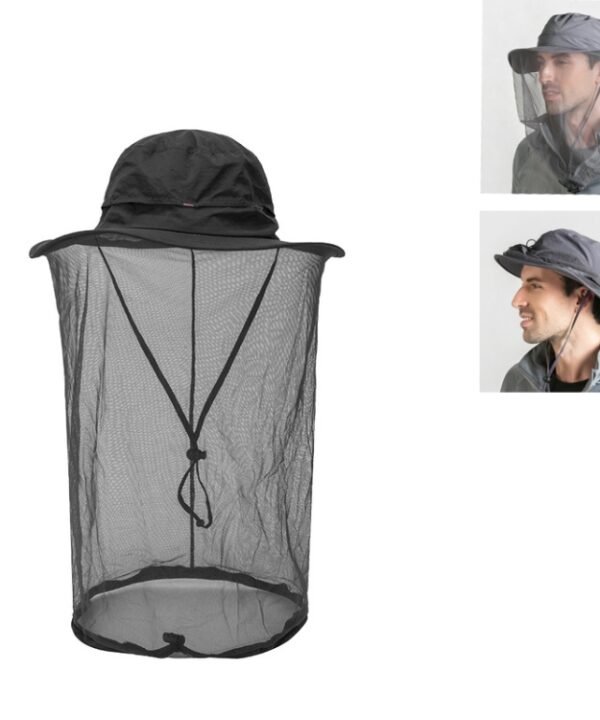 Summer Outdoor Sports Anti-mosquito Net Sun Hat Fisherman Hat, L