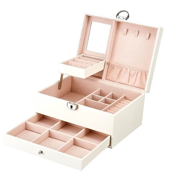 Multi-Function Storage Box Leather Jewelry Box Multi-Layer Large-Capacity Jewelry Organizer