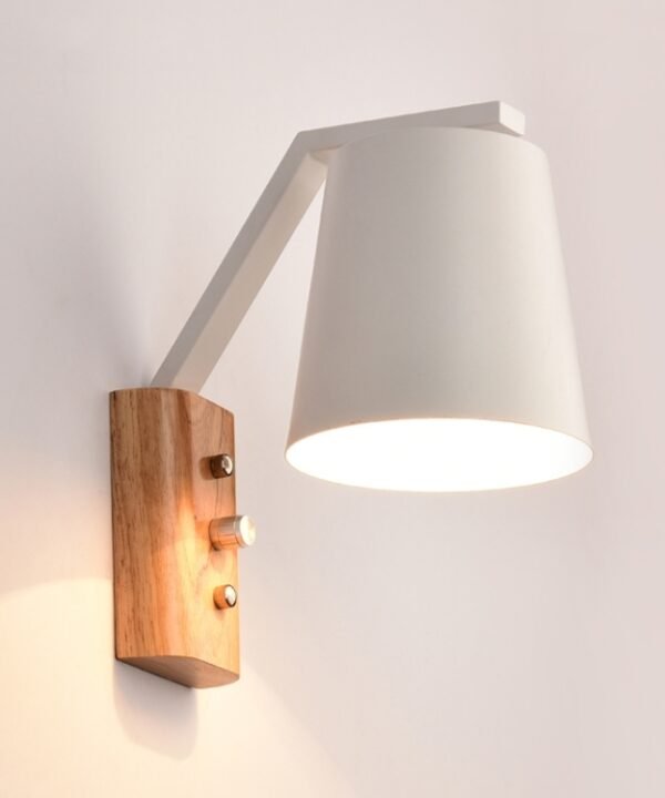 Creative Bedroom Study Bedside Balcony Aisle Porch Hotel Cafe Wood Wall Lamp Switch Light, without Light Source, Warm White, White Light