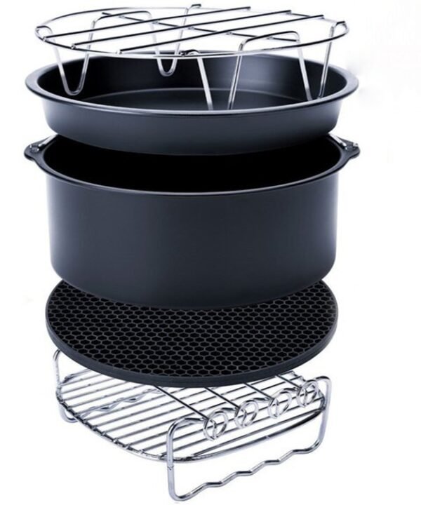 5 in 1 Fryer Accessory Set Multifunctional Air Fryer Set Grill Pizza Pan, 5 in 1 Set