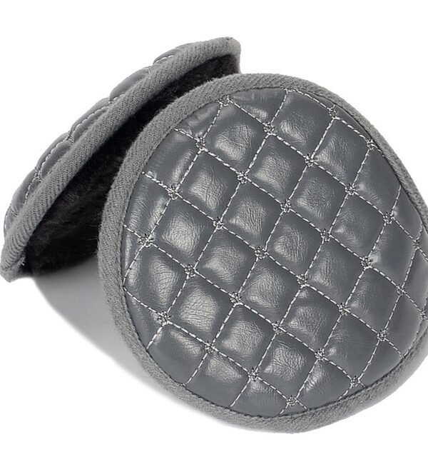 Winter Foldable Adjustable Thick Warm Plush Leather Earmuffs for Men