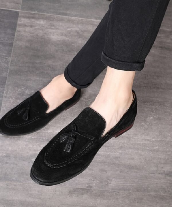 Men Leather Shoes Suede Tassels Slip-on Peas Shoes, 37, 38, 39, 40, 41, 42, 43, 44, 45, 46, 47, 48
