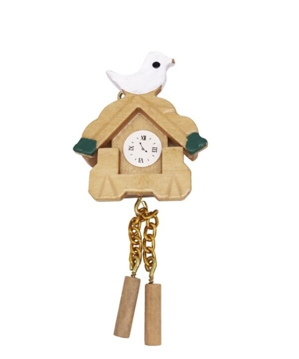 3 PCS 1:12 mini Dull House Dollhouse Wooden Wall Clock Bird Clock House Toy Simulation Clock Model, Simulation Clock