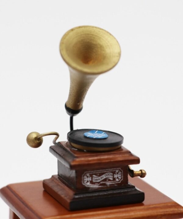 1:12 Mini House Toy Simulation Retro Gramophone with Record, Retro Gramophone with Record