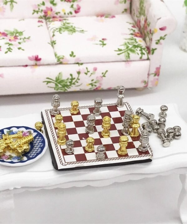 1:12 Mini House Toy Simulation Chess Model Scene Accessories, Chess