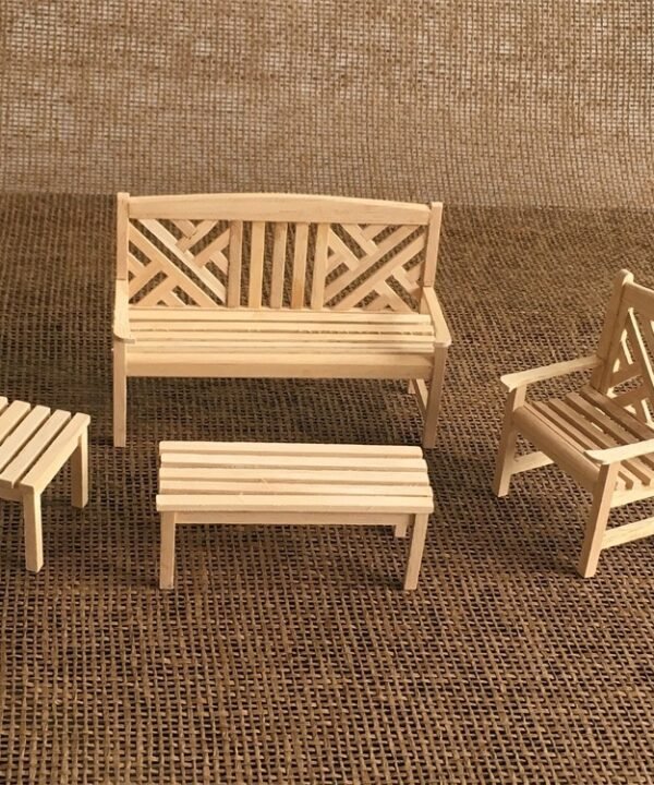 4 PCS / Set 1:12 Doll House Mini Furniture Model Outdoor Garden Chair Stool, Outdoor Garden Chai
