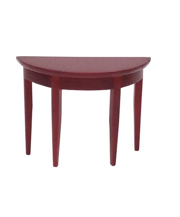 3 PCS 1:12 Mini Dollhouse Scene Decoration Mahogany Semi-circular Porch Table