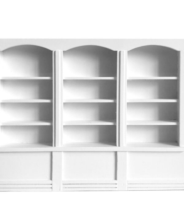 1:12 Mini House Toy Simulation Triple Display Cabinet, White, Red
