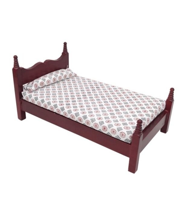 1:12 Mini House Toy Pocket Furniture Simulation Single Bed, Single Bed