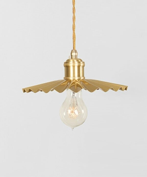 Vintage Nostalgic Brass Pleated Chandelier, with 5W White Light LED Pure Copper Single Head, with 5W Warm White Light LED Pure Copper Single Head, with 5W Three-Color Light LED Pure Copper Single Head, without Light Source Pure Copper Single Head