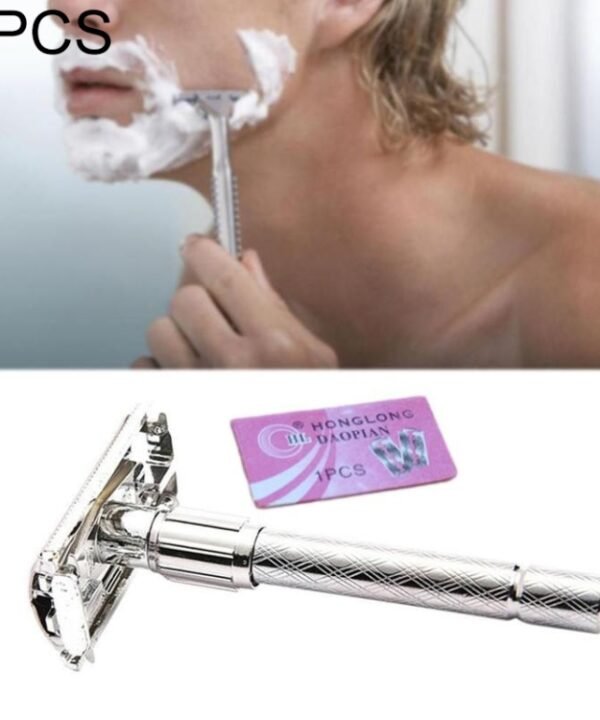 2 PCS Adjustable Safety Classic Stainless Steel Razor Men Safety Double Edge Blade Shaving