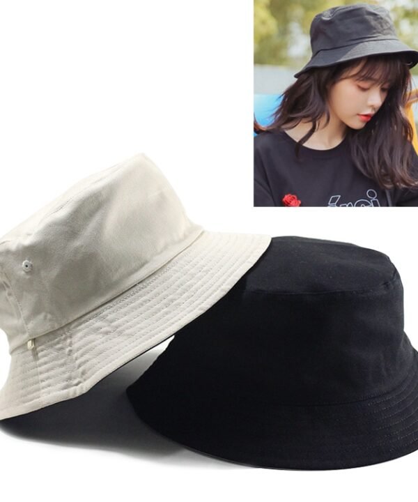 Solid Color Cotton Double-sided Wearable Fisherman Hat for Women, L, XL, XXL